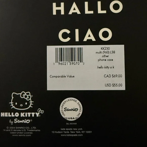 KATE SPADE Hello Kitty X Ksny Liquid Case Iphone 16 Pro - Picture 4 of 6